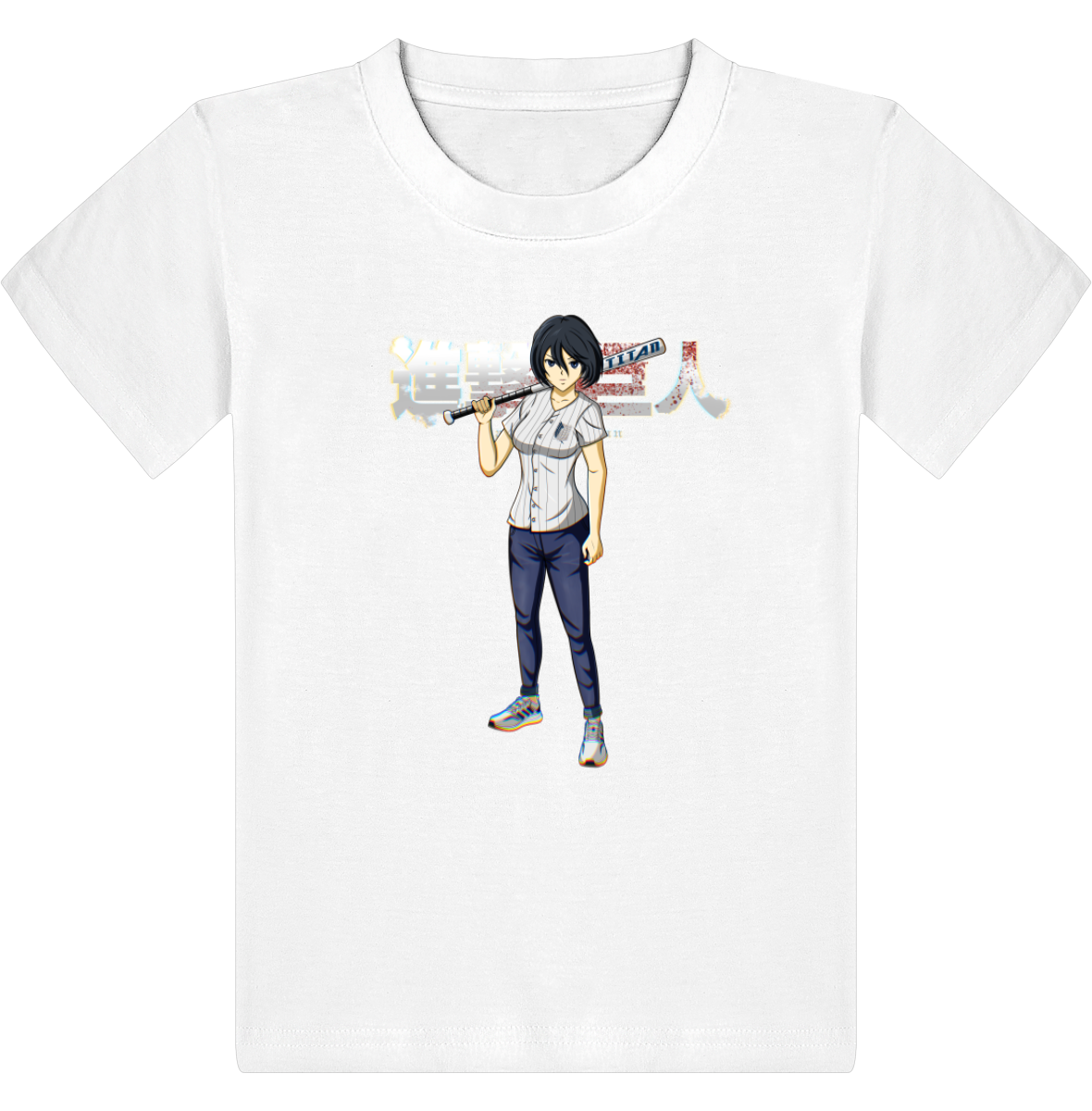 T Shirt Attaque Des Titans Enfant Mikasa*