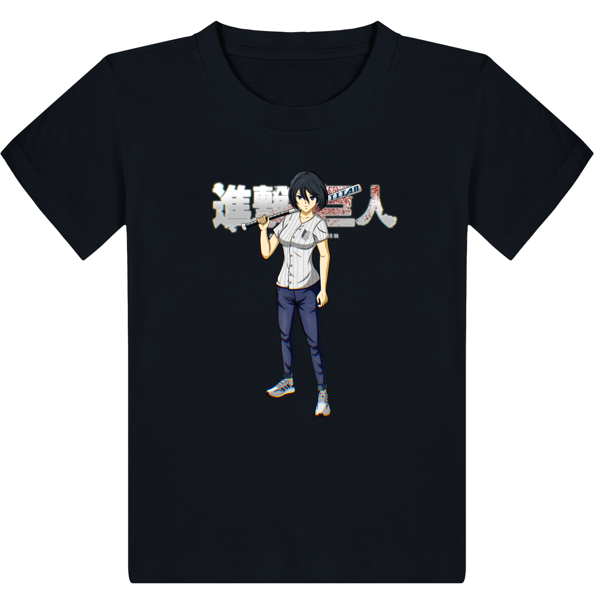 T Shirt Attaque Des Titans Enfant Mikasa*