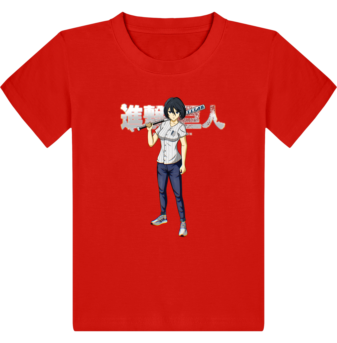 T Shirt Attaque Des Titans Enfant Mikasa*