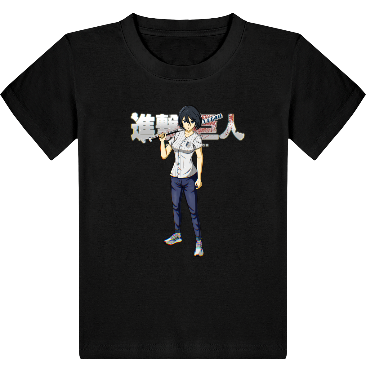 T Shirt Attaque Des Titans Enfant Mikasa*