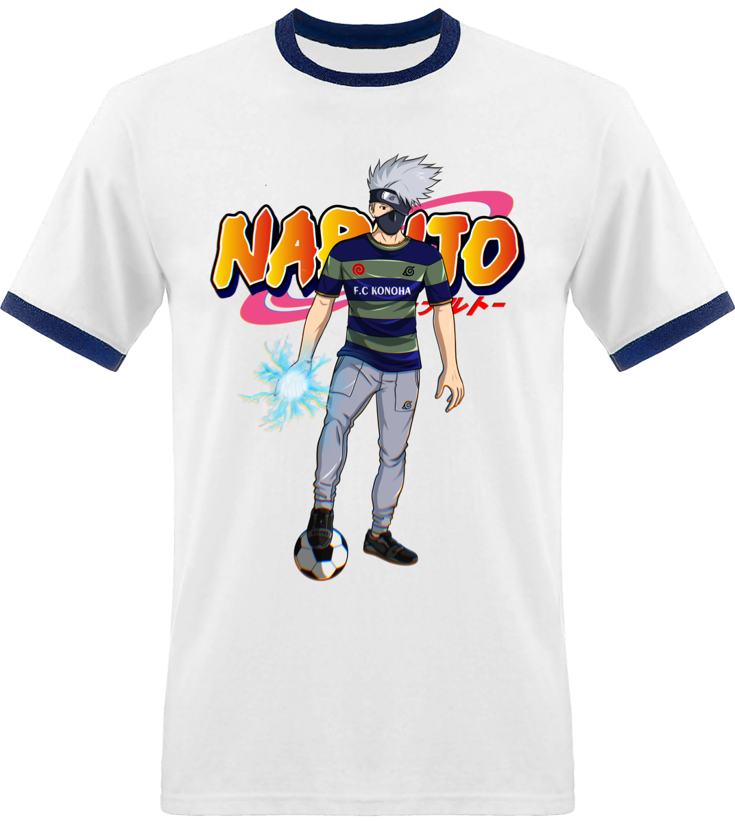 T shirt Naruto Kakashi Avec Bordure