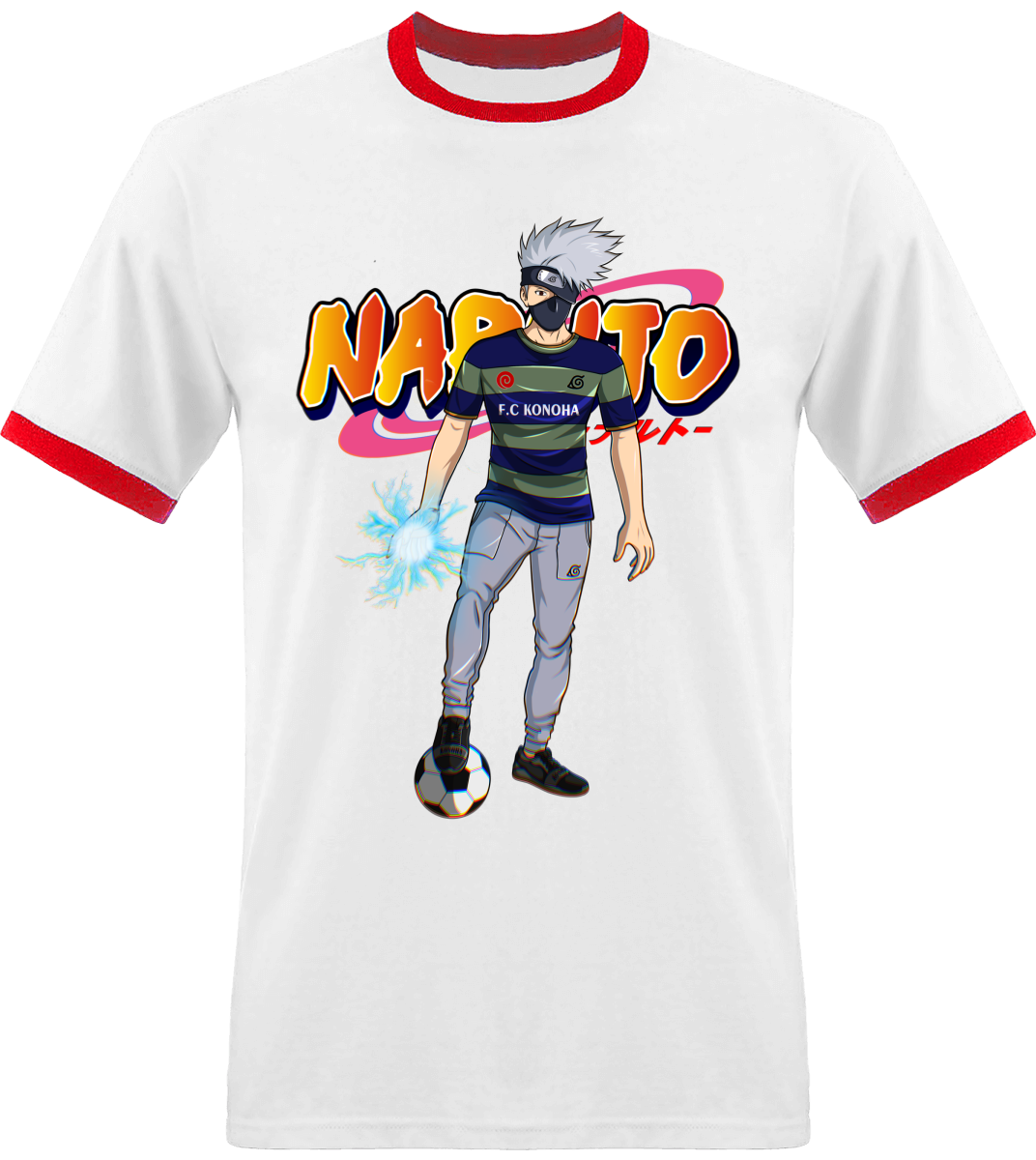 T shirt Naruto Kakashi Avec Bordure