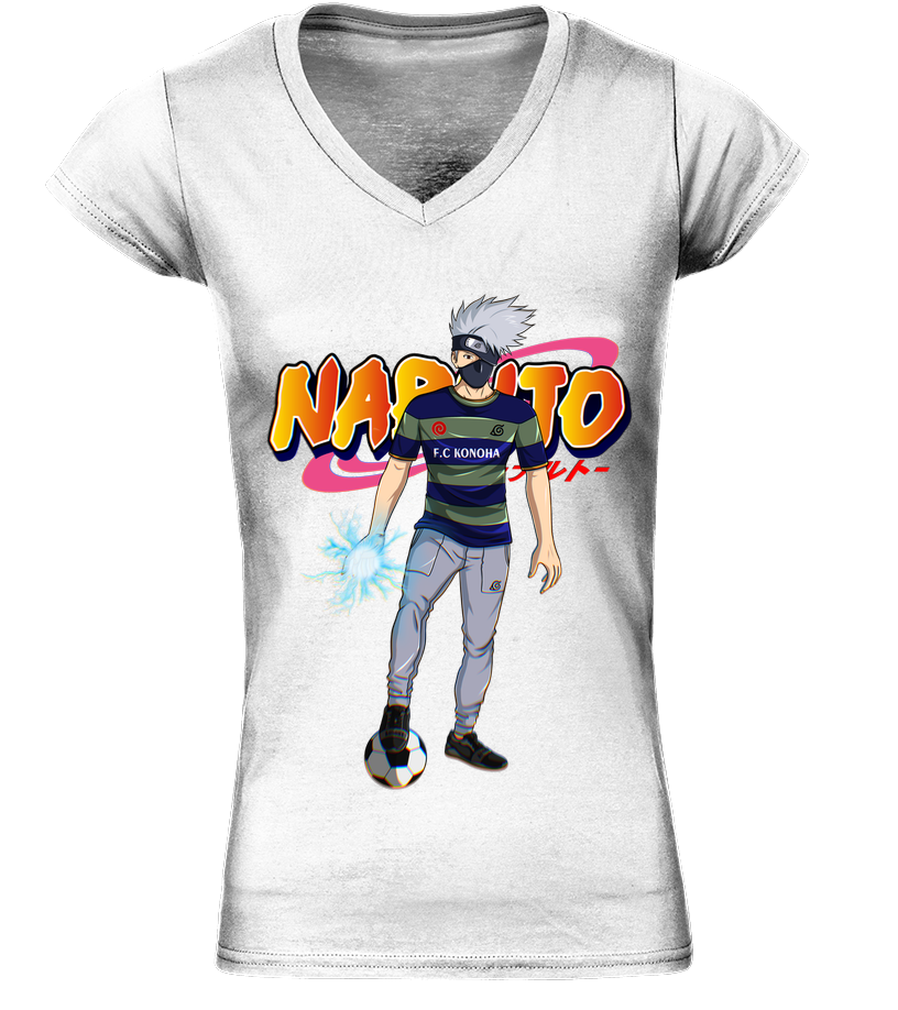 T Shirt Naruto Femme Col V Bio Kakashi