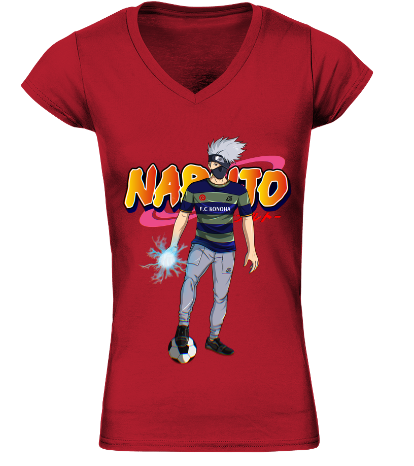 T Shirt Naruto Femme Col V Bio Kakashi