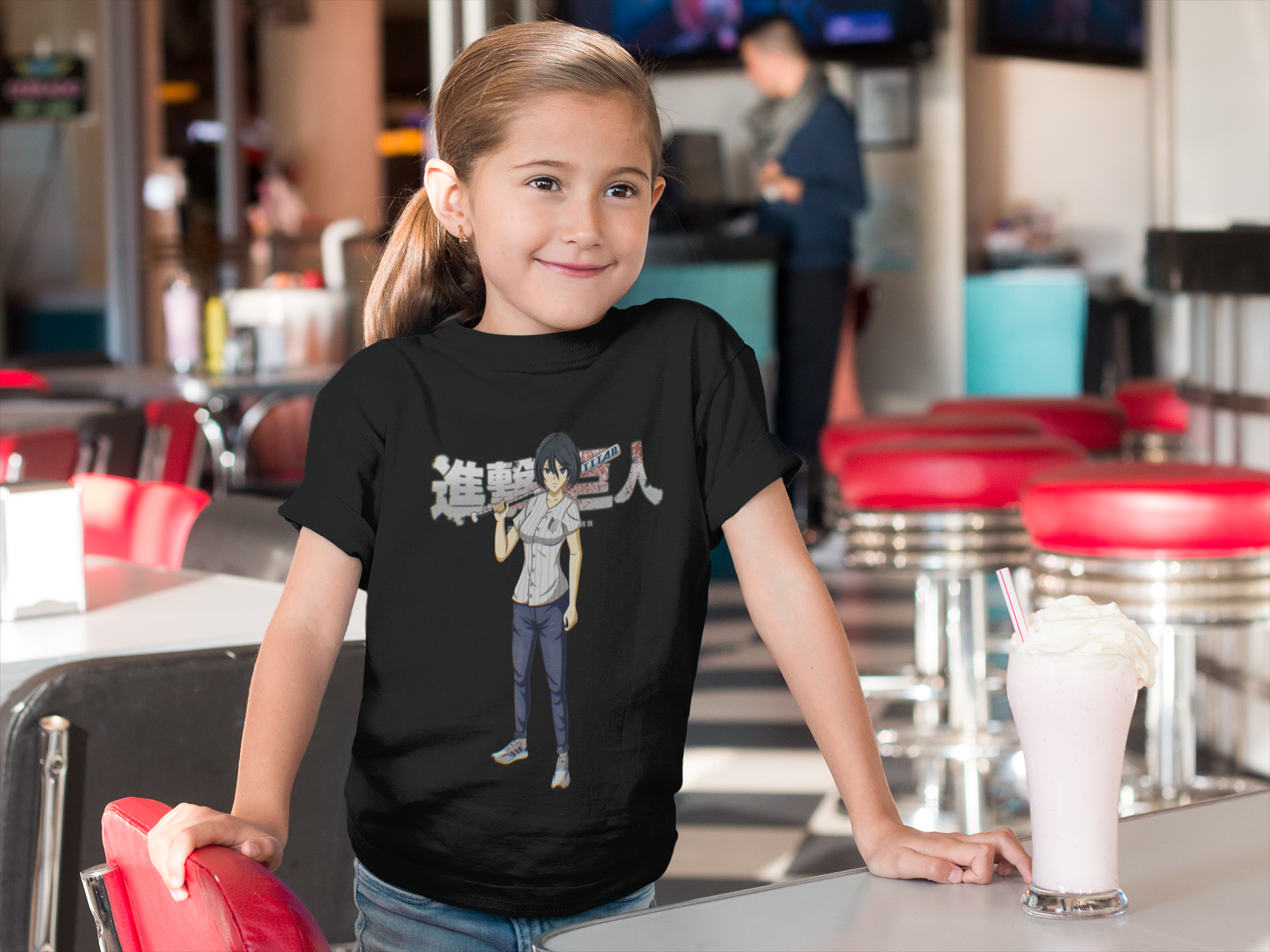 T Shirt Attaque Des Titans Enfant Mikasa*
