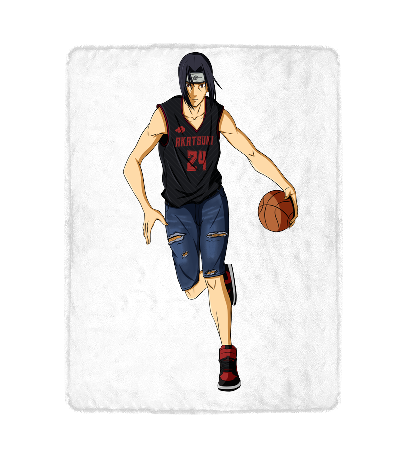 Couverture Polaire Naruto Itachi Basketball blanche