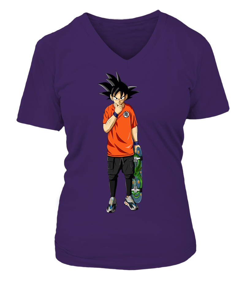 T-Shirt Dragon Ball Col V Femme Sangoku Skateur