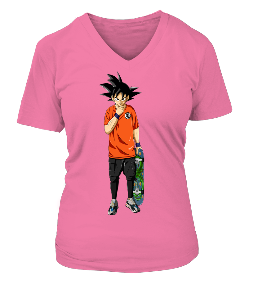 T-Shirt Dragon Ball Col V Femme Sangoku Skateur