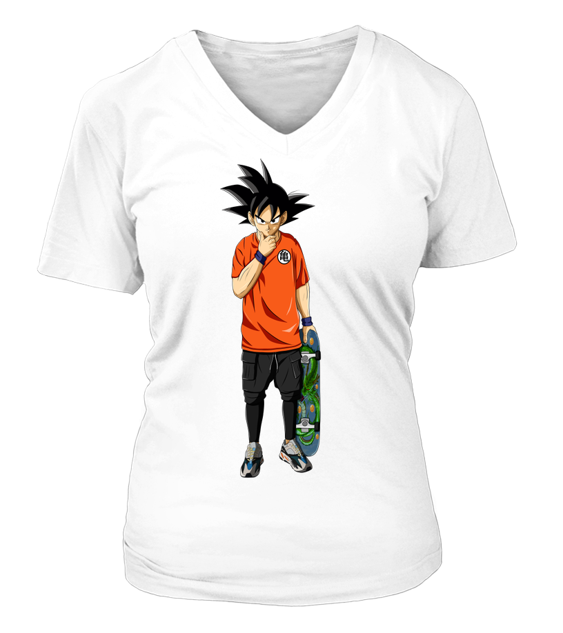 T-Shirt Dragon Ball Col V Femme Sangoku Skateur